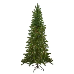Northlight 6.5' Pre-Lit Canadian Pine Slim Artificial Christmas Wall Tree - Clear Lights Green