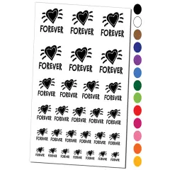 Forever Love Heart Temporary Tattoo Water Resistant Fake Body Art Set Collection White