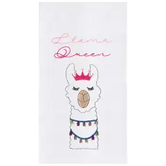 Llama Queen Embroidered Flour Sack Kitchen Towel
