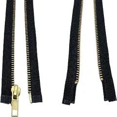 YKK 30" Medium Weight Jacket 5 Brass ~ Separating ~ Black (1 Zipper/Pack) -Made in USA