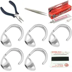 Bead Tip Kit - Pliers, Tweezers, Cement, 5 Bead Tips & Black Bead Cord #6