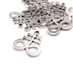 1, 4, 20 or 50 Pieces: Antique Silver Leviathan Cross, Satanic Pendant Charms