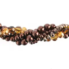 Crystal Lane DIY Plumeria Twisted Glass & Pearls Beads, 5 Strands