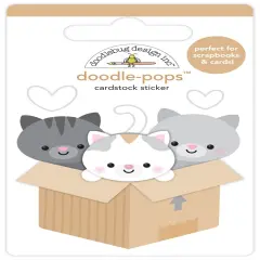 Doodlebug Doodle-Pops 3D Stickers-Kitty Litter