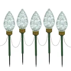 100Lt x 8.5" LED Cool White C9 5Pc Stake 24"