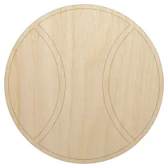 Tennis Ball Unfinished Wood Shape Piece Cutout for DIY Craft Projects