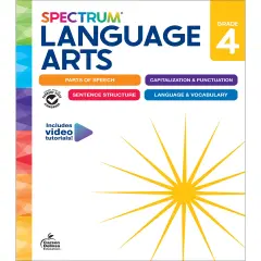 Spectrum Language Arts 4th Grade Workbooks, ELA Books for Kids Ages 9-10 Covering Parts of Speech, Vocabulary, English Grammar, Sentence Structure, and More, Classroom or Homeschool Curriculum