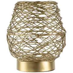 Northlight Small Woven Iron Votive Candle Holder - 6.25" - Brass Finish Bronze