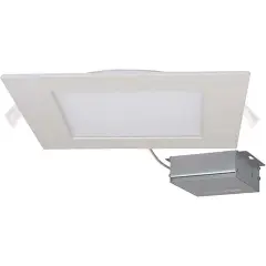 24 watt LED Direct Wire Downlight Edge-lit 8 inch 5000K 120 volt Dimmable Square Remote Driver White