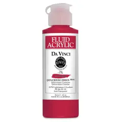 Da Vinci Fluid Acrylics - Quinacridone Crimson, 4 oz bottle