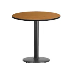 Emma and Oliver 30" Round Laminate Table Top with 18" Round Table Height Base Natural