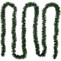 Northlight Pre-Lit LED Battery Operated Pine Christmas Garland - 18' x 3" - Warm White Lights Green