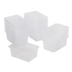 Scoop Front Storage Bins, Multipurpose Organization, 20-Pack Clear