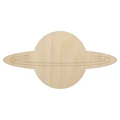 Saturn Planet Symbol Unfinished Wood Shape Piece Cutout for DIY Craft Projects