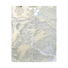 Betsy Drake Savannah River and Wassaw Sound, GA Nautical Map Beach Towel Multicolor