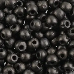 John Bead 6mm Round Natural Bone Beads, 200pcs Black