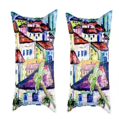 Pair of Betsy Drake Fun City II No Cord Pillows 16 Inch X 20 Inch