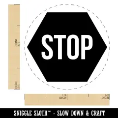 Stop Sign Self-Inking Rubber Stamp for Stamping Crafting Planners Sky Blue