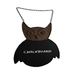Rustic Brown Finish Owl Decorative Metal Chalkboard Wall Hanging 21 Inch