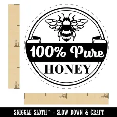 100% Pure Honey Bee for Apiarist Beekeeper Self-Inking Rubber Stamp for Stamping Crafting Planners Lime Green