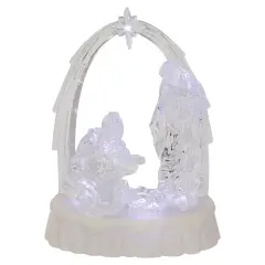Northlight LED Lighted Musical Icy Crystal Nativity Scene Christmas Decoration - 7" White
