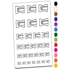 Pencil Sharpener Teacher School Temporary Tattoo Water Resistant Fake Body Art Set Collection Red