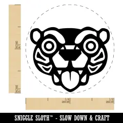 Wild Tribal Bear Face Self-Inking Rubber Stamp for Stamping Crafting Planners Orange
