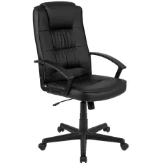 Emma and Oliver Fundamentals High Back Padded Task Office Chair with Arms Black