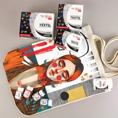 Set of acrylic paints for textile, 6col., 20ml, ROSA TALENT