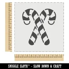 Crossed Candy Canes Christmas Wall Cookie DIY Craft Reusable Stencil