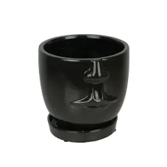 Brown Ceramic Face Planter Decorative Flower Pot Plant Holder Decor