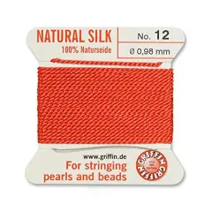#12 Coral Griffin Silk Bead Cord (2 Meters)