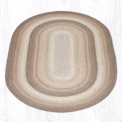 Earth Rugs C-776 Natural Oval Braided Rug 4 Feet X 6 Feet