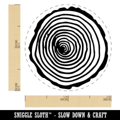 Hand Drawn Tree Rings Doodle Self-Inking Rubber Stamp for Stamping Crafting Planners Brown