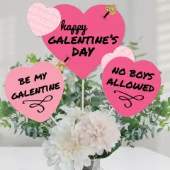 Big Dot of Happiness Be My Galentine - Galentine's and Valentine's Day Party Centerpiece Sticks - Table Toppers - Set of 15