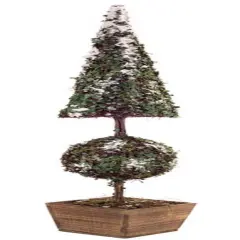 Melrose 3.25' Green Potted Snow Covered Topiary Artificial Christmas Tree - Unlit