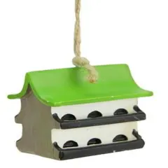 Midwest 2" Green and White Asian Style Birdhouse Christmas Ornament