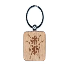 House Fly Flies Insect Pest Bug Engraved Wood Square Keychain Tag Charm