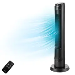 Costway 40''Tower Fan with Remote 75 Degree Oscillating Fan w/ 3 Wind Modes & 4 Wind Speeds