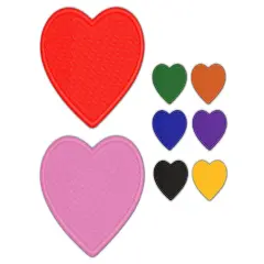 Heart Solid Embroidered Iron-On Patch Applique Black