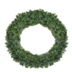 Northlight Pre-Lit Ashcroft Cashmere Pine Commercial Artificial Christmas Wreath - 6' - Multi LED Lights Green