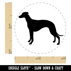 Whippet Dog Solid Self-Inking Rubber Stamp for Stamping Crafting Planners Lime Green