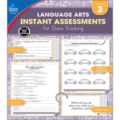 Carson Dellosa Language Arts Instant Assessments for Data Tracking Book, Grammar, Decoding Words, Fluency, and Reading Comprehension 3rd Grade Tests, Classroom or Homeschool Curriculum