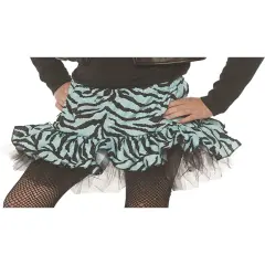 Girl's 80s Style Zebra Print Costume Skirt