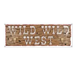 Wild Wild West Sign Banner (Pack of 12)