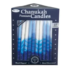 Rite Lite Blue and White Hanukkah Premium Hand Dipped Candles 5"