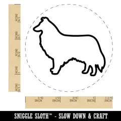 Rough Collie Dog Outline Rubber Stamp for Stamping Crafting Planners