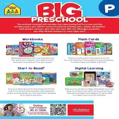 Big Preschool Workbook - 320 Pages, Ages 3 to 5, Colors, Shapes, Numbers, Early Math, Alphabet, Pre-Writing, Phonics, Following Directions, and More (School Zone Big Workbook Series)