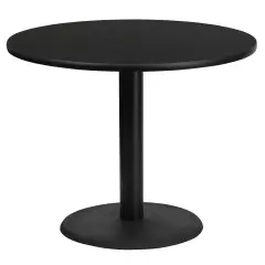 Emma and Oliver 36" Round Laminate Table Top with 24" Round Table Height Base Black