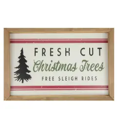Northlight 18" Wooden Framed "Fresh Cut Christmas Trees" Wall Sign White